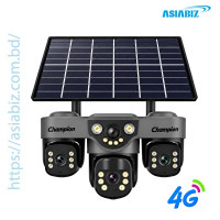 Champion CP-500SG 6MP Sim Supported 3 PT Lens Solar System 4G IP Camera